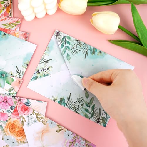 160 Pcs Stationery Paper Envelopes Set - color: Wildflower