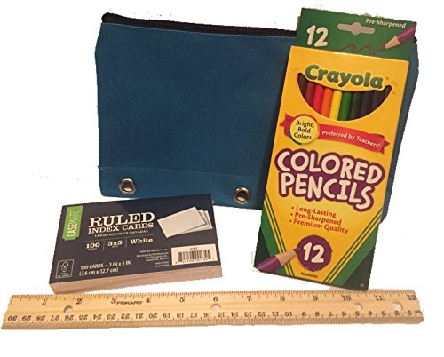 Secondary School Supply Pack - 25 Essential Items for College, High School or Middle School. Includes Pencils, Paper, Binders, Notebooks, Folders and More! 25 Piece Bundle