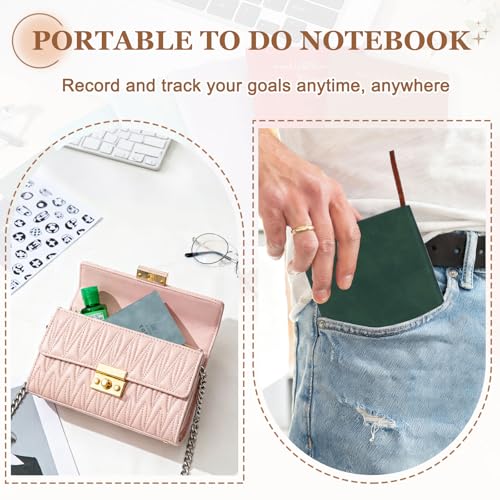 PATIKIL 2Pcs Planner Notebook, A6 100 Sheets Undated to Do List Daily Weekly Monthly Goals Tracker Pocket Notebook for Office Study Time Management Fitness Weeding, Sky Blue/Pink - color: Sky Blue/Pink