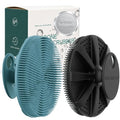 INNERNEED Food-Grade Soft Silicone Body Scrubber Brush, Silver Zinc Infused - color: Black+drak Green-silver