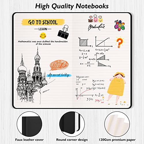 10 Pack Lined Notebook Journals for Writing, Ruled 5.25"×8.25", Navy Blue - color: Navy Blue, size: 10