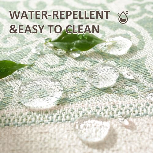Boho Woven Placemats Set of 4, 14x18 Inch Heat Resistant Dinner Mats - color: Green Nel