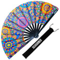 SoJourner Folding Rave Fan, Mandala Trippy Wonders - color: Mandala Trippy Wonders