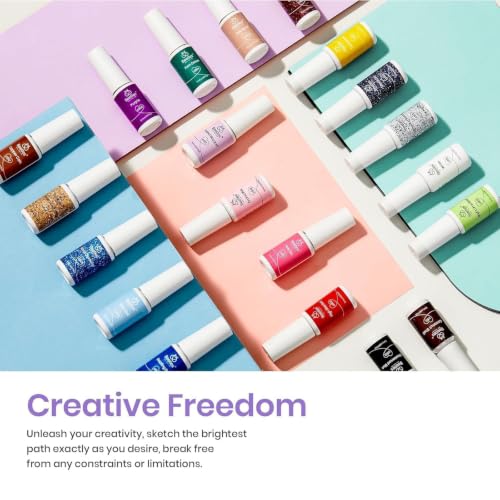 Beetles French Tip Gel Liner Nail Polish Set- 20 Colors Nail Art Polish - color: B - Multicolor-20