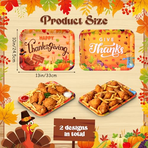 Vesici 4 Pack Thanksgiving Serving Trays, 13x10 Inch Melamine Platters - style: Thanksgiving