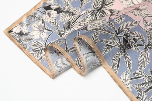 100% Mulberry Silk Scarf - 21" Square Lightweight Neckerchief, Gift Packed - color: Pink-9