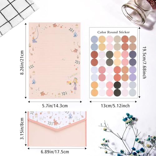 64 Pcs Stationery Paper Envelopes Set - color: Cute