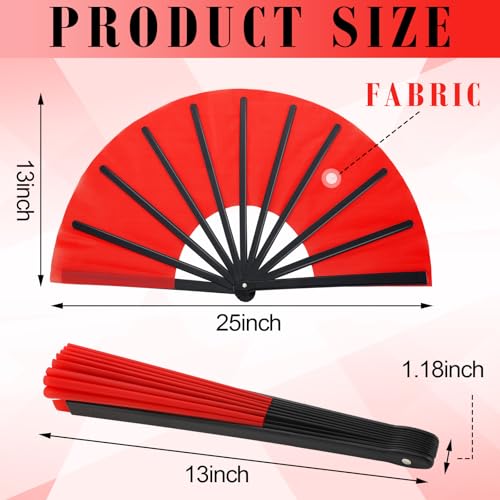 Maitys 2 Pack Foldable Fans for Rave Dancing,Vintage Color,Simple Pattern - color: Vintage Color, style: Simple Pattern