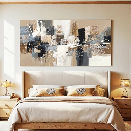 Modern Abstract Brown Canvas Wall Art Decor Prints For Living Room 24"×48" - color: LAI-12F, size: 48"L x 24"W