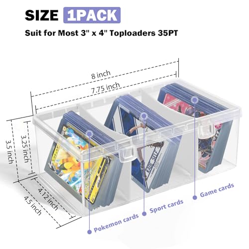 Trading Card Storage Box with 2 Dividers, Fit for Top Loader Storage, 1 Pcs - style: 1 Pack with 2 Dividers