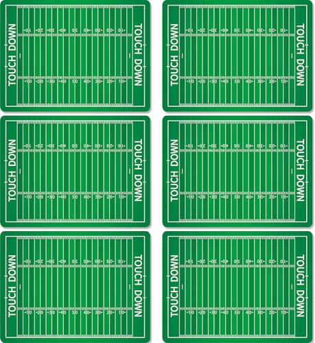Football Placemats Set of 6 Sports Plastic Table Mat 17×13×0.04in - style: Football Field