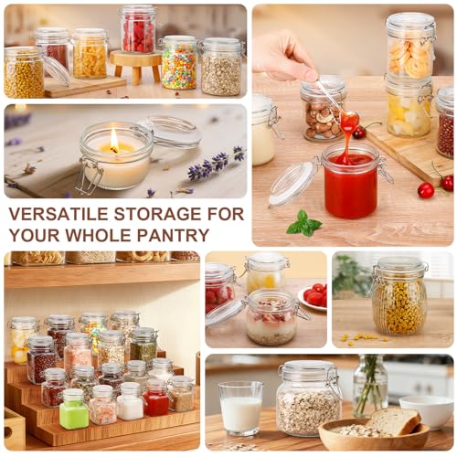 Glass Jars with Airtight Lids, 26oz Glass Storage Jars Set of 6, Thick Food Storage Containers for Pantry Organization, Kitchen Counter, Coffee, Pasta, Cereal - size: 26 fl oz x 6 - Square