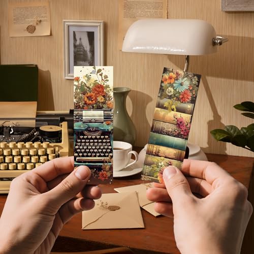 Vintage Book Bulk Bookmark, 100 Pcs Cottagecore Floral Books Bulk Paper Bookmarks for Women, Retro Bookmark with Tassels Gift for Kids Reading Lovers Teacher Students - style: Vintage Book