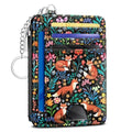 Kelvoris Credit Card Holder Small Wallet Women, Slim RFID, Fox Flowers - color: Fox