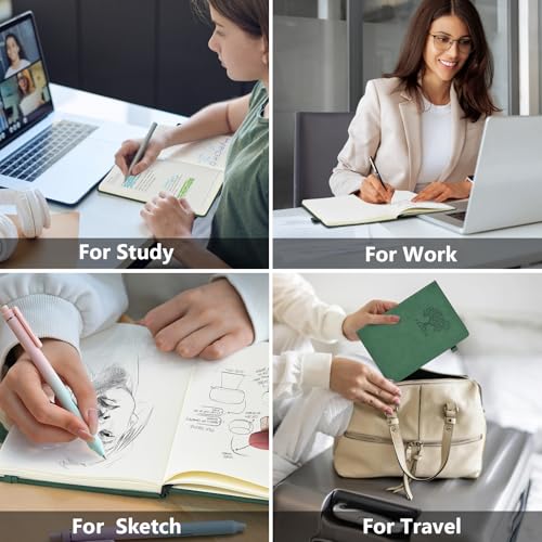 Blank Journal Notebook 5.9"×8.5", Leather Sketchbook,160 Pages Sketch book - color: Green, size: Blank Page