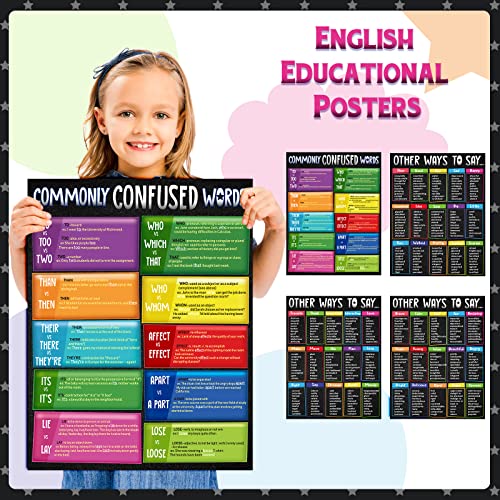 Yisong 4 Pcs Extra Large Commonly Confused Words English Posters
