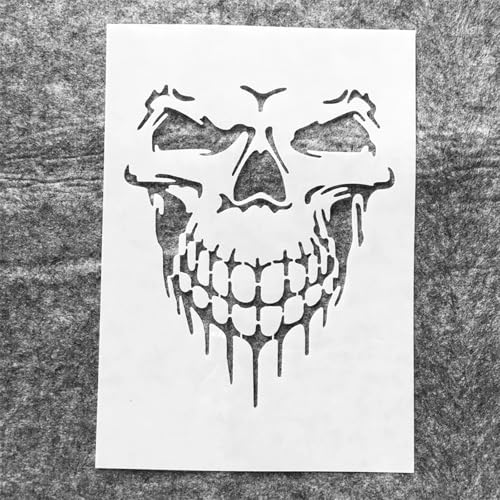 TIAMECH A4 Reusable Halloween Horror Skull Stencil for Painting - style: Halloween Horror Skull