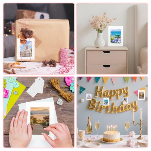 30Pcs White Paper Photo Frames with String & Clips,3Size - color: White, size: 3x4inch & 4x6inch & 5x7inch