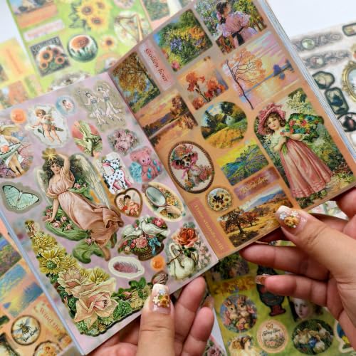 Vintage Garden Sticker Book for Scrapbooking Supplies - color: Greenflower Garden