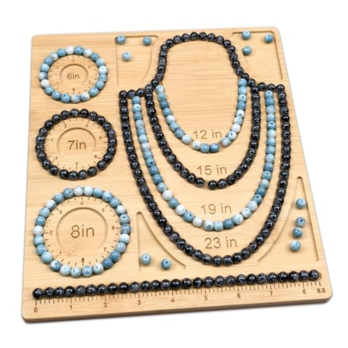 Petoysoso Bead Boards for Jewelry Making, Bamboo Beading Board for Necklace & Bracelet,Jewelry Making Supplies,Bead Tray Supplies DIY - size: Necklace & Bracelet-M2