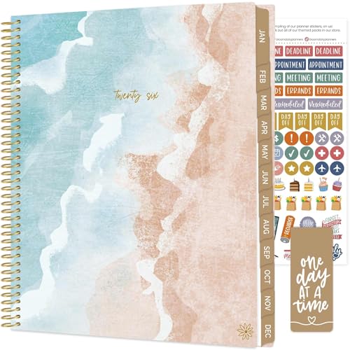 bloom daily planners 2026 Planner (January to December) - 8.5” x 11” Weekly & Monthly Dated Agenda Organizer Book with Stickers & Tabs - Flexible Soft Cover - Ocean Oasis - color: Ocean Oasis, size: 8.5" x 11"