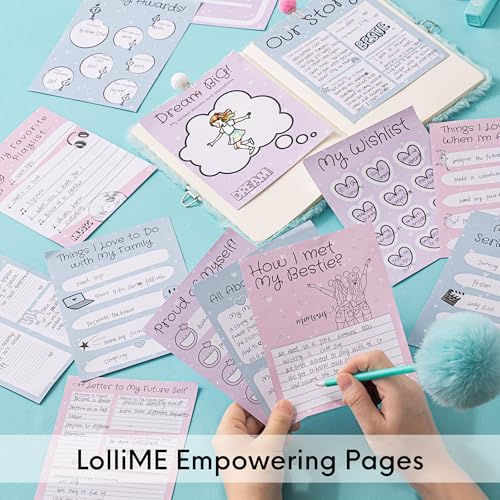 HAPPY LOLLI Mint LolliME DIY Journal Kit for Tween & Teen Girls Ages 8–14, Birthday Gift, 300+ Pieces Lockable Diary Set, Arts & Crafts, Scrapbook & Creative Journaling - color: Mint LolliME
