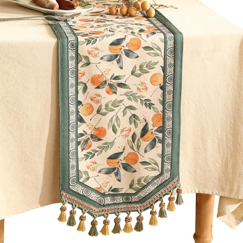 Patdrea Designer Vintage French Linen Table Runner,12"X118"-Palladin A - color: Palladin a Linen, size: 12"*118"
