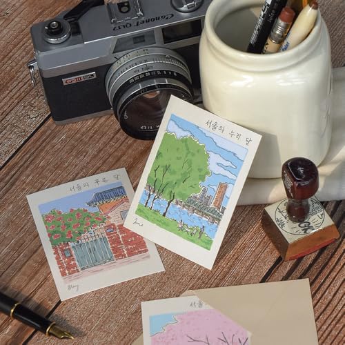 Monolike Day by Day Card, 101 Seoul Twelve Months - Mix 48 Mini Single cards, 24 envelopes Package - color: 101 Seoul Twelve Months