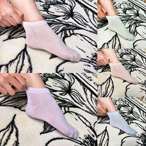 SERISIMPLE Women Viscose Bamboo Ankle Socks Low Cut Thin Sock Lightweight Pastal Color Soft Sock 5 Pairs - color: Assorted, size: Large