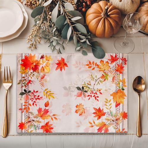 Maison d' Hermine Placemats Set of 4 Reusable 100% Cotton (13"x19") - color: 046 - Amarante, size: 13" X 19" (Pack of 4)