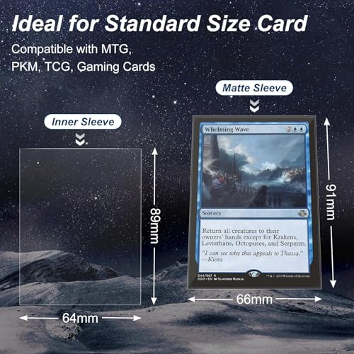 100 Pack Card Sleeves, Perfect Fit Inner Sleeves Ideal for Double-Sleeving, Trading Card Sleeve Compatible with MTG, TCG, Gaming Cards - color: Clear, size: 100 Pack