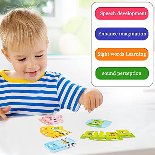 Startcan Talking Flash Cards for Toddlers 1 2 3 4 5, Speech Therapy Toys Autism Toys, ABC 123 Sight Words Etc - 255 Cards-510 Sides, Educational Learning Interactive Toys with Giftable Package - color: 510-pink (New Abc+123+ 3 Songs)