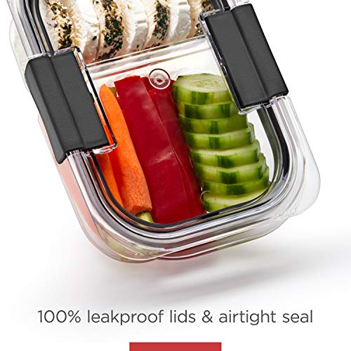 Rubbermaid Brilliance Meal Prep Containers, 2-Compartment Food Storage Containers, 2.85 Cup, 5-Pack, BPA-Free, Clear/Grey - size: 2.85 cup (10-Piece)