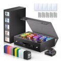 Trading Card Storage Box 3900+ with Handle, Black - color: Black, size: 3900+ with Handle & Metal Latch