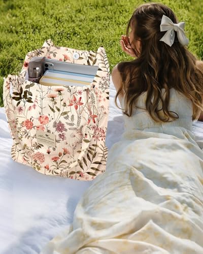 Miss Adola Corduroy Tote Bag for Women Cute Design - color: Flower