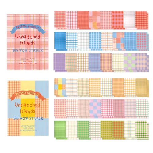 Monolike Big Wow Sticker Unmatched Friends Pattern Series.1 + Series.2 Set - Big Size Cute Stickers, Square Stickers - color: Unmatched Friends Pattern Series.1 + Series.2