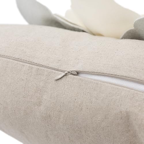 JWH Flower Throw Pillow Cover, Ivory White, 18x18 Inch - color: Creamy White