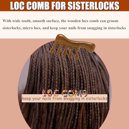 Wooden Loc Comb - Scalp Massage, Gua Sha, Sandalwood Wood Head Massager for Hair Growth, Women and Men - style: 01 Hand