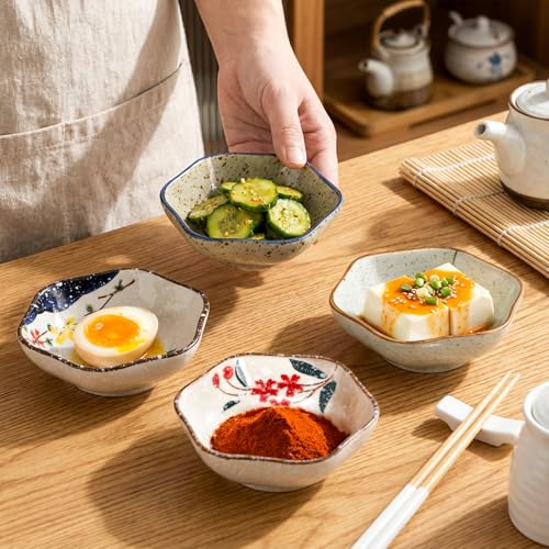 12 Pieces Japanese Sauce Dishes, 4 Oz Ceramic Side Dish Set