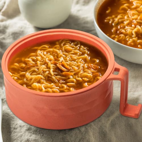 2 Sets 40 oz Microwave Ramen Bowl with Handles, Purple,Orange - color: Purple,Orange