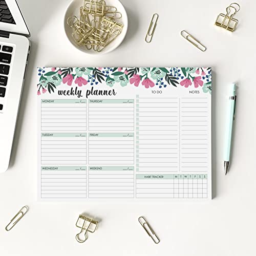 Weekly Planner Pad 52 Tear-Off Sheets Undated 8.5 x 11 Desk Pad - style: Style 1