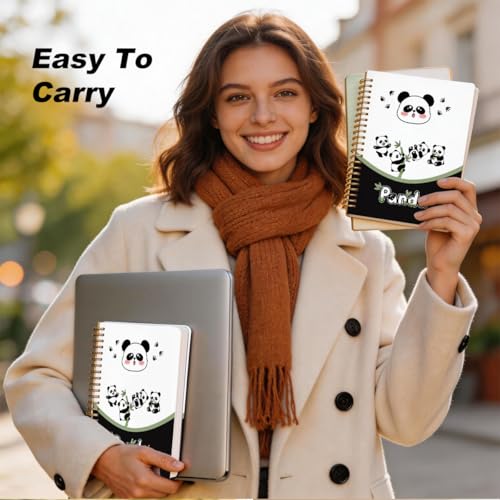2 Pcs Panda Gifts for Women Men Cute Pandas A5 Spiral Notebook Journal - color: Multicolour 0178