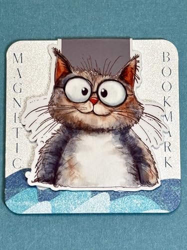 creates Magnetic Bookmark For Reading Journals Planners Scrapbooking Office Supplies Cute And Funny Bookmark For Bookworms Matte Laminate Double Sided Handmade (Quirky Cat) - color: Quirky Cat
