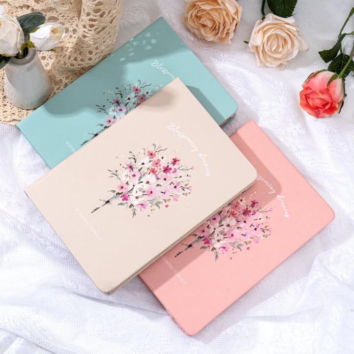 MINICAGIE Lined Floral Journal Notebook for Women 192 Pages A5 - color: Yellow2