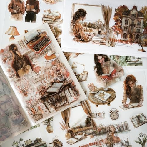 Reading Stickers for Scrapbooking, People Journal Stickers for Scrapbook - color: Reading Time