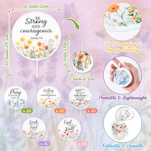 R HORSE 50Pcs Christian Church Fans Bulk Wildflower Folding Handheld Fan - color: Wildflower