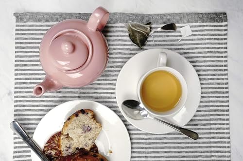 RSVP International Stoneware Teapot Collection, Microwave and Dishwasher Safe, 16 oz, Pink - color: Pink, size: 16 oz