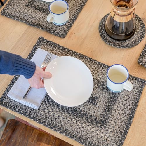 Homespice Flint Hill Jute Braided Placemats, Rect 13x19 Set of 6 - color: Flint Hill