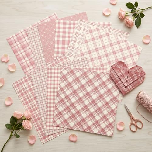36 Sheets Scrapbook Paper 12x12 In Plaid Patterned Paper (Pink) - color: Pink