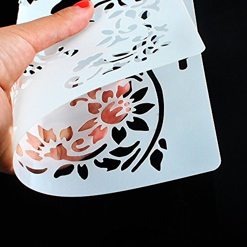 DIY Decorative Flower Mandala Stencil Template for Painting on Walls Furniture Crafts (A4 Size) - size: A4 Size